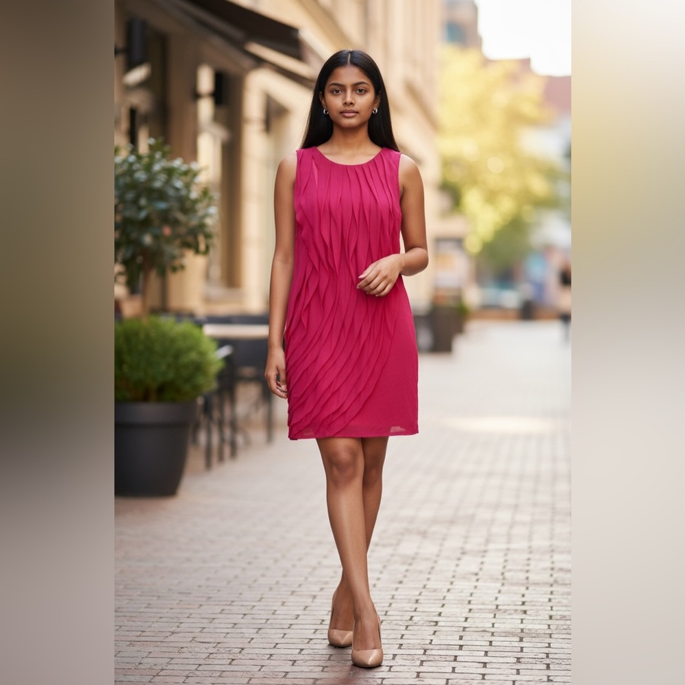 Tony Cohen 2 Love hot pink/magenta ruffle dress-size 8